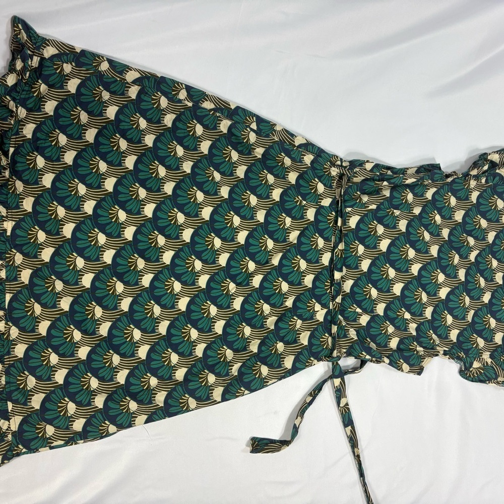 NAF NAF Green and Cream Patterned Mini Dress - Picture 7 of 7